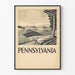 Dekorativ vintage plakat af landskabet i Pennsylvania