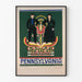 Dekorativ plakat af kostumer og håndværk fra de tyske Pennsylvania-tyskere