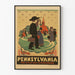 Vintage plakat Pennsylvania The Little Red Schoolhouse