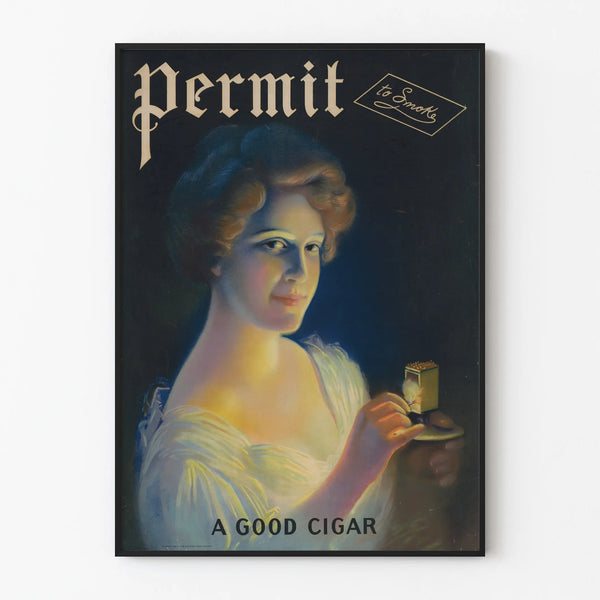 Vintage plakat Tillad at ryge en god cigar - Retro vægdekoration