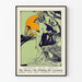 Vintage plakat af Queen City Printing Ink Company i orange, blå og grøn nuancer
