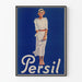 Vintage reklameplakat Persil Elegant kvinde i hvid