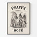 Vintage plakat af Pfaff's Bock til vægdekoration