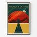 Dekorativ plakat Phobos & Deimos - Fremtidens rejse rundt om Mars' måner