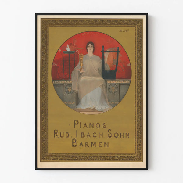 Vintage plakat af Pianos Rud. Ibach Sohn Barmen