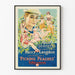 Vintage plakat med Picking Peaches med Harry Langdon og badende kvinder fra 1920'erne