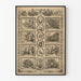 Dekorativ plakat Pictorial Pilgrim's Progress - Klassiske sort-hvide illustrationer