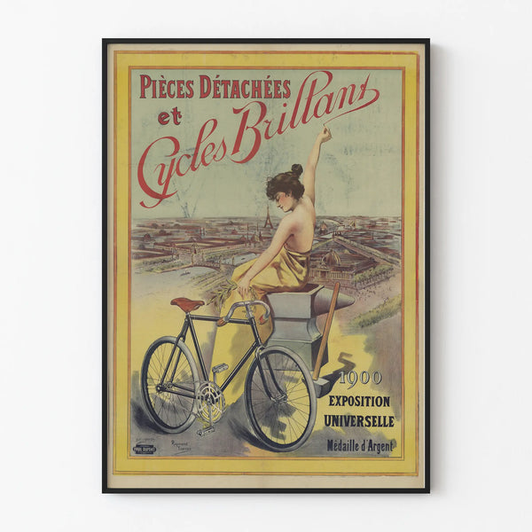 Vintage plakat Reservedele og Cykler Brillant - Retro vægdekoration