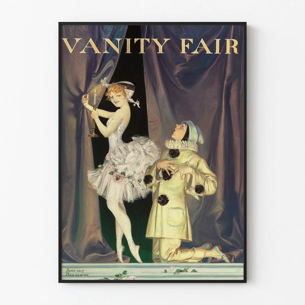 Vintage plakat af Pierrot og Colombine på scenen