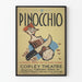Vintage plakat Pinocchio – Klassisk teater vægdekoration