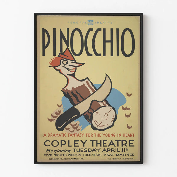 Vintage plakat Pinocchio – Klassisk teater vægdekoration