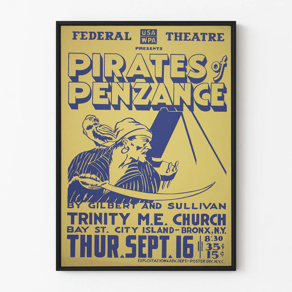 Vintage plakat Pirates of Penzance - vægdekoration teater