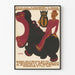 Vintage plakat Die 6 med flodhest og farverigt figur