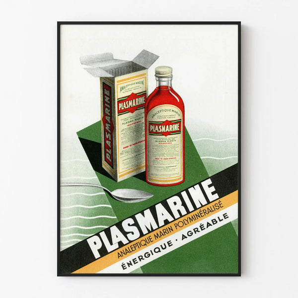 Vintage plakat Plasmarine, retro medicinsk vægdekoration