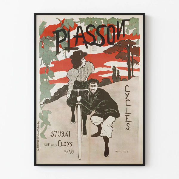 Vintage plakat Plasson Cycles til vægdekoration