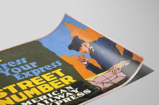 Plakat Vintage American Railway Express - Retro vægdekoration — visning af kunstværket