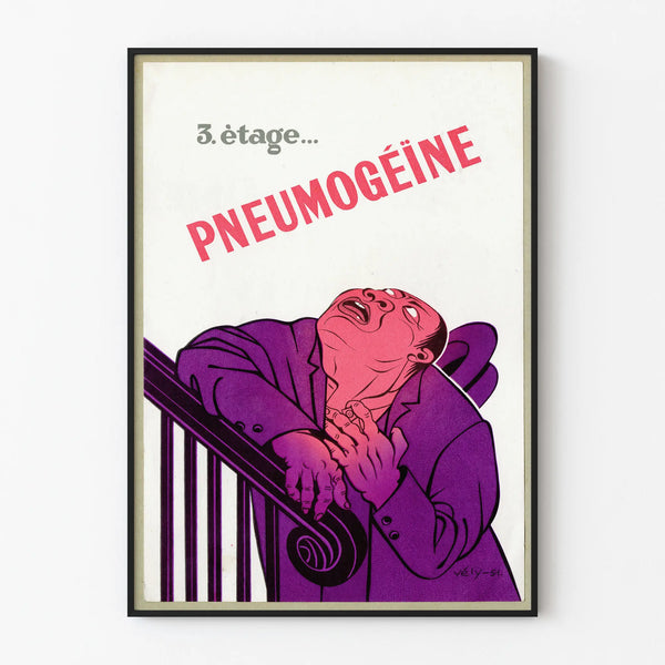 Vintage plakat Pneumogéine 1951 til vægdekoration