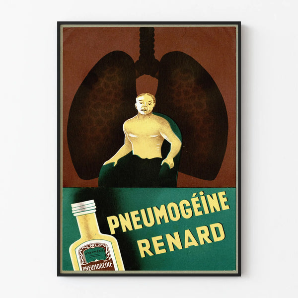 Vintage plakat Pneumogéine Renard til medicinsk vægdekoration