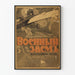 Vintage militærpropagandaplakater med fly og russisk tekst