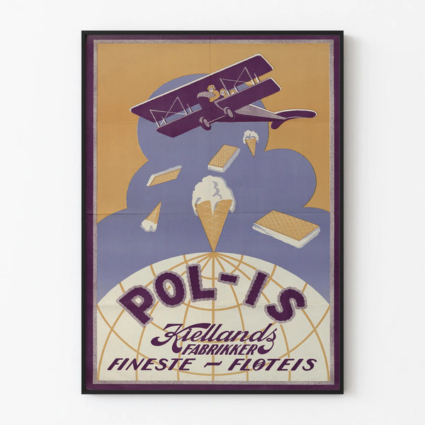 Vintage plakat Pol-Is fineste flydende is til vægdekoration