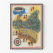 Vintage traditionel polsk illustreret kortplakat
