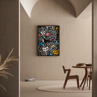 Pop Art Plakat - Styliserede Katte