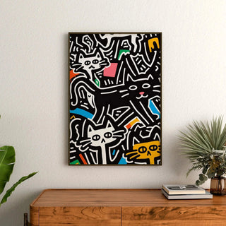 Pop Art Plakat - Styliserede Katte