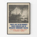 Vintage vægplakat om konvojbeskyttelse ved havnen