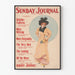 Vintage plakat Sunday Journal med elegant kvinde, der holder en blomst