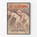 Vintage plakat af to atleter ved startlinjen for et løb