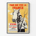 Vintage plakat For at France skal leve - Vægdekoration med landsby og patriotisme