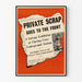 Vintage plakat Privat skrot går forrest