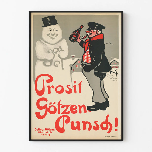 Vintage plakat Prosit Götzen Punsch til vægdekoration