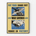 Vintage plakat til vægdekoration - Invester i krigsøkonomien og del sejren