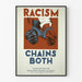 Plakat mod racisme med sammenkædede næver