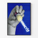 Vintage plakat med radioaktiv lampe i industriel design