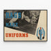 Plakat Vintage Rags Make Uniforms til industriel vægdekoration — indrammet kunstværk på væggen