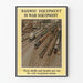 Vintage vægplakat 'Jernbanemateriel er krigsmateriel' til industriel dekoration