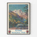 Vintage plakat af Rainier Nationalpark med Nord Pacific Tog