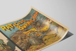 Plakat Vintage Raticide Burnichon - Retro vægdekoration — visning af kunstværket