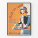 Vintage plakat Klar til at servere - Demonstration af husholdningsservice