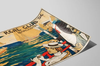 Plakat vintage Real Club de Barcelona - nautisk vægdekoration — visning af kunstværket