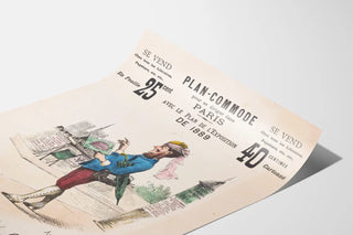 Vintage plakat Plan-Commode Paris 1889 til vægdekoration
