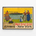 Plakat Vintage Red Star Line Antwerpen New York - Poster til vægdekoration — indrammet kunstværk på væggen