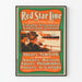 Vintage plakat Red Star Line – Passagerskibe Antwerpen-New York og andre ruter