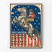 Vintage plakat af Reithosen Hermann Scherrer München med galopperende hest