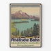 Vintageplakat Schweiz Rhätische Bahn Silsersee Oberengadin