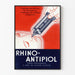 Vintage plakat Rhinocéros-Antipiol Behandling af Rhinofarynx lidelser