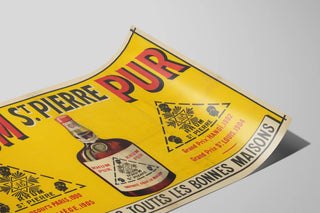 Plakat vintage Rhum St Pierre Pur - Retro vægdekoration — visning af kunstværket