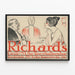 Plakat vintage Richards Grill Tre gæster ved bordet — indrammet kunstværk på væggen